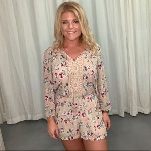 DR2 floral cold shoulder romper